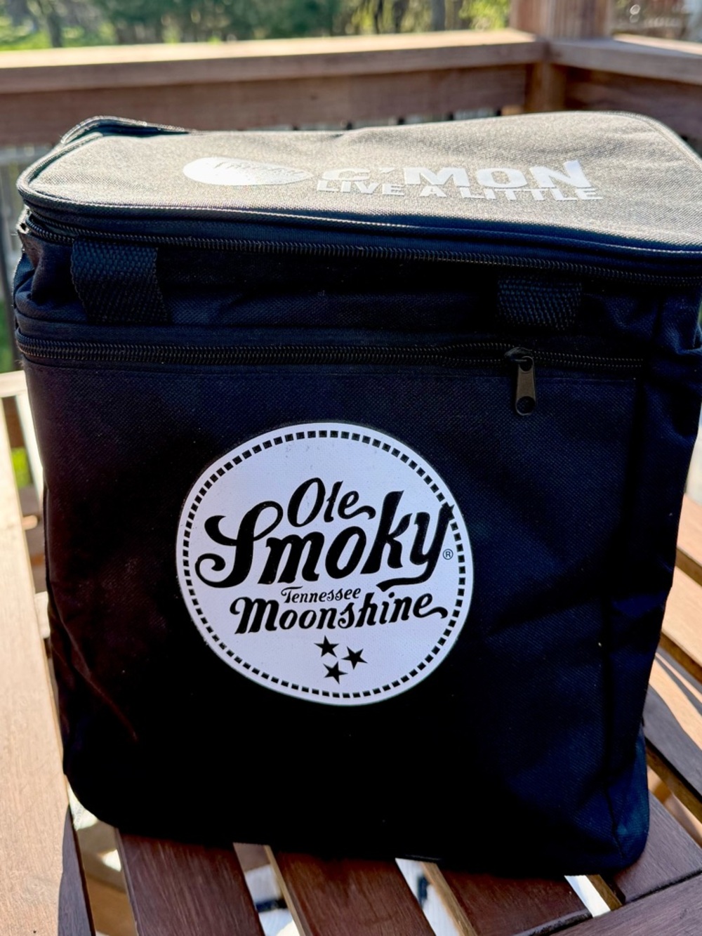 Ole Smoky Black Insulated Cooler Tote- Tailgate Ready